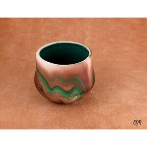 Central City Garden of the Gods Colorado Vintage Green/Brown Swirl Pottery